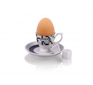 Zestaw na jajko z porcelany - Krzyżówka- Silly Design