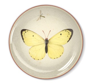 Talerz dekoracyjny Żółty Motyl