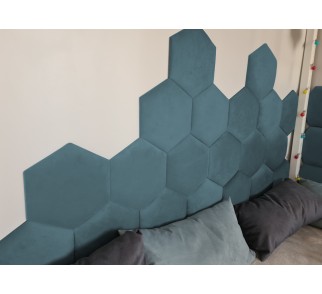 Panele ścienne tapicerowane hexagon, plastry miodu