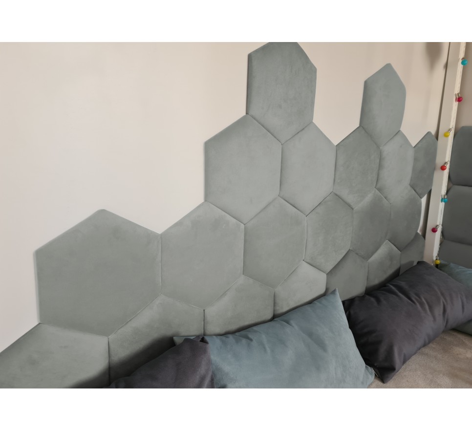 Panele ścienne tapicerowane hexagon, plastry miodu