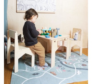Stolik z krzesełkami dla dziecka | zestaw SZARAGI