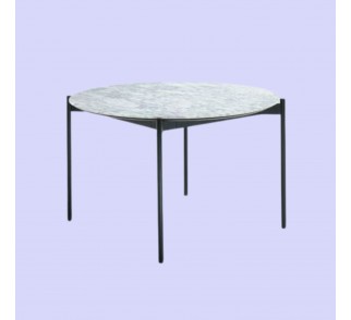 Stół marmurowy ANTONY biały blat carrara Ø100