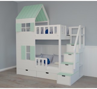 Łóżko piętrowe domek dla dzieci