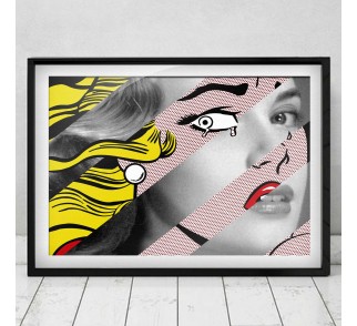 Roy Lichtenstein's Crying Girl & Grace Kelly na płótnie i plakat