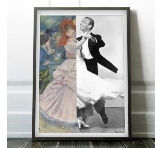 Renoir's Dance at Bougival & Fred Astaire (with Ginger Rogers) na plakat 50x70 cm 