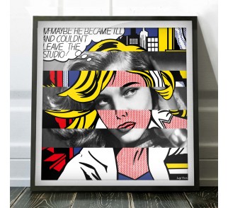 Roy Lichtenstein's M-Maybe & Lauren Bacall na płótnie i plakat