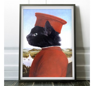 Portret czarnego kota Federico Da Montefeltro