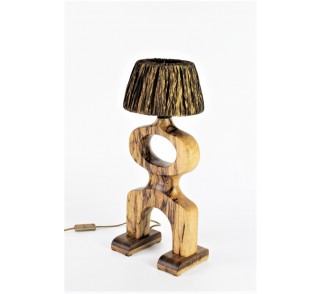 Lampa stołowa -FARO-, rzeżba z drewna, lampa nocna, lampa biurkowa, prezent dla domu, modern art, nastrojowe światło