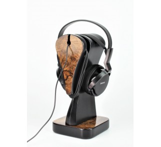 Wyjątkowy stojak na słuchawki "Gambit III". Orzech amerykański - fornir blur, Art deco. Wykonane ręcznie