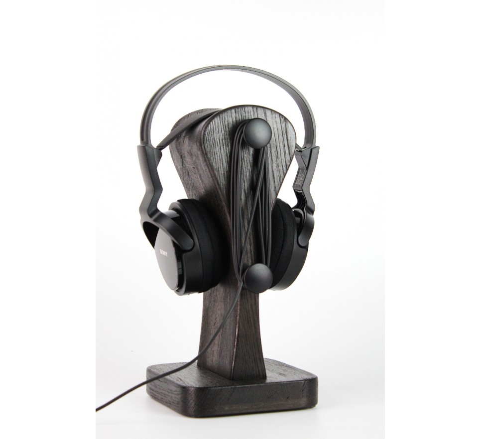 Ekskluzywny stojak na słuchawki "IT 04 - Exclusive". Czarny dąb 4500 lat !!!. Wykonane ręcznie, prezent, rzeźba, audio