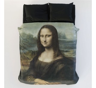 Pościel z obrazem "Mona Lisa" Leonarda da Vinci - bawełna satynowa premium 160 x 200 cm