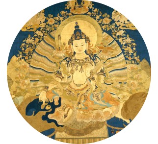 Tapeta samoprzylepna z buddyjskim motywem - koło 130 cm