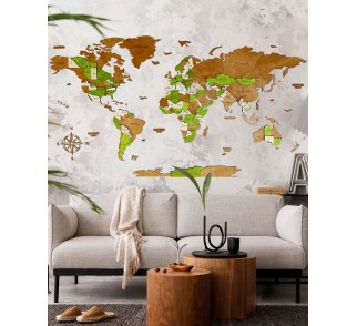 Drewniana Mapa Świata 3d na ścianę | LIME Sikorka®
