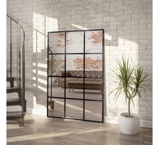 Lustro loft ze szprosami - 6 KWATER - kolor ramy do wyboru