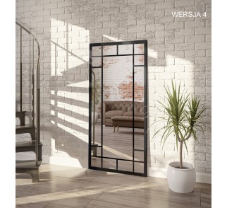 Lustro loft ze szprosami - 6 KWATER - kolor ramy do wyboru