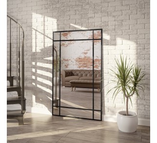 Lustro loft ze szprosami - 6 KWATER - kolor ramy do wyboru