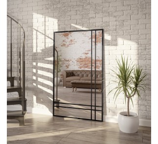 Lustro loft ze szprosami - 6 KWATER - kolor ramy do wyboru