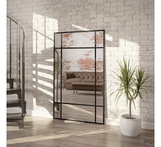 Lustro loft ze szprosami - 6 KWATER - kolor ramy do wyboru
