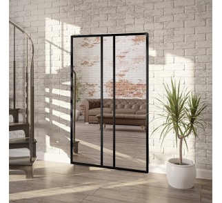 Lustro loft ze szprosami - 6 KWATER - kolor ramy do wyboru