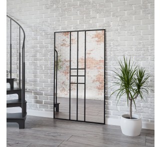 Lustro loft ze szprosami - 6 KWATER - kolor ramy do wyboru