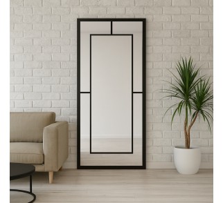 Lustro loft ze szprosami - 6 KWATER - kolor ramy do wyboru