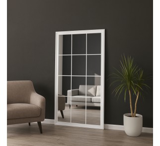 Lustro loft ze szprosami - 6 KWATER - kolor ramy do wyboru