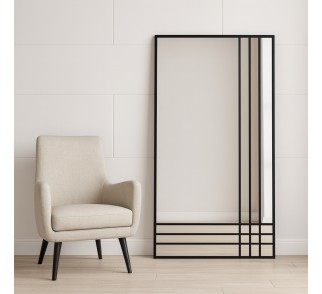 Lustro loft ze szprosami - 6 KWATER - kolor ramy do wyboru