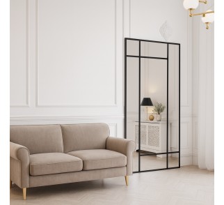 Lustro loft ze szprosami - 6 KWATER - kolor ramy do wyboru