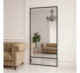 Lustro loft ze szprosami - 6 KWATER - kolor ramy do wyboru