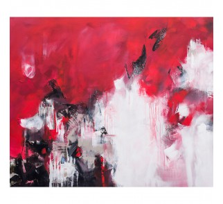 Obraz ręcznie malowany "Czerwony zamek" 100x120 cm