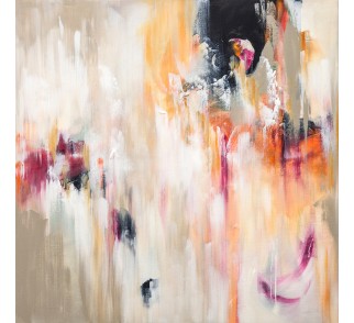 Obraz ręcznie malowany „Jeżyny i pomarańcze” 90×90 cm